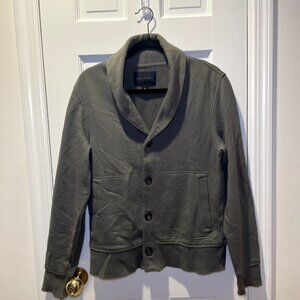 Banana Republic Men's Small Olive Green Shawl Collar Cardigan Sweater